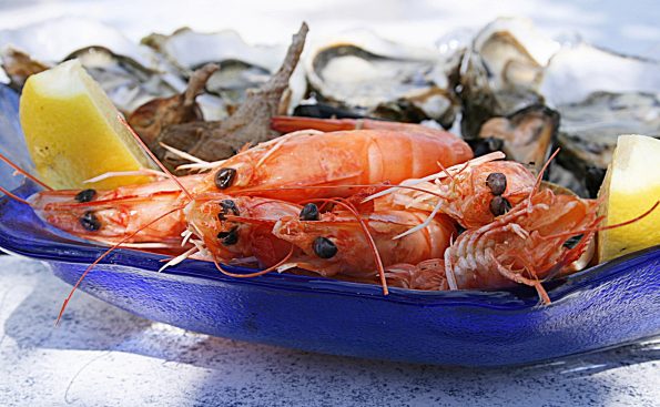 shrimp 1502724 595x367 - Wokół stołu - jak to ugryźć - raki, owoce morza, kawior